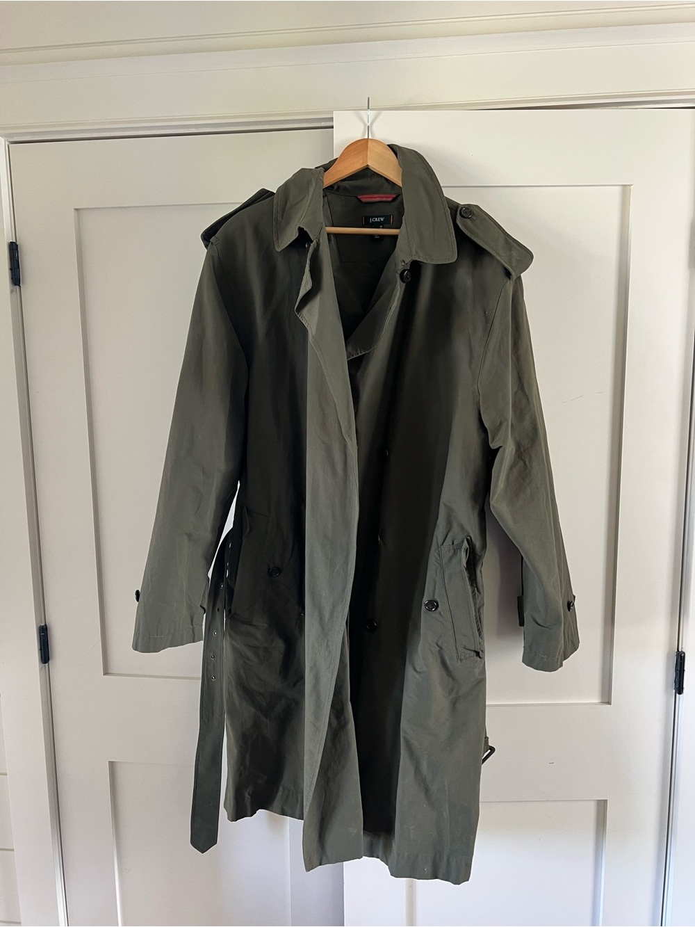 J. Crew Olive Green Men's Trench Coat